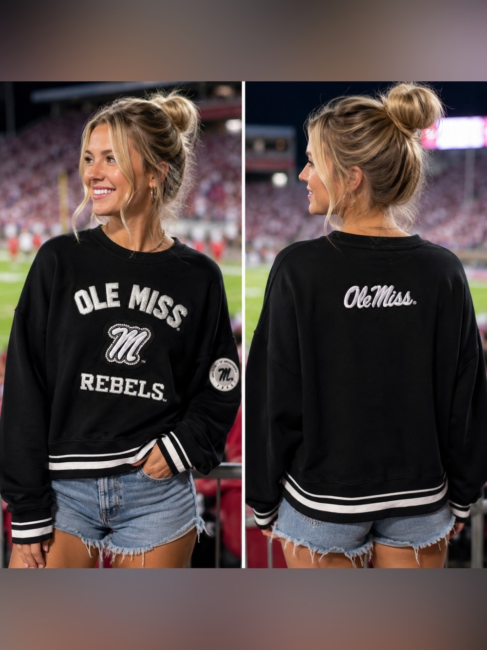 🆕 Ole Miss Rebels Pro Standard Women’s XL Cropped Sweatshirt NWT